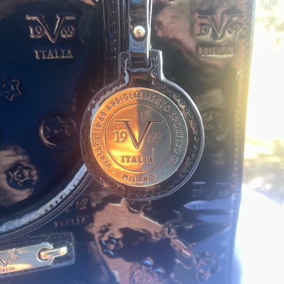 Versace Milano Italia Handbag NWT Black Patent Leather - Picture 6 of 10